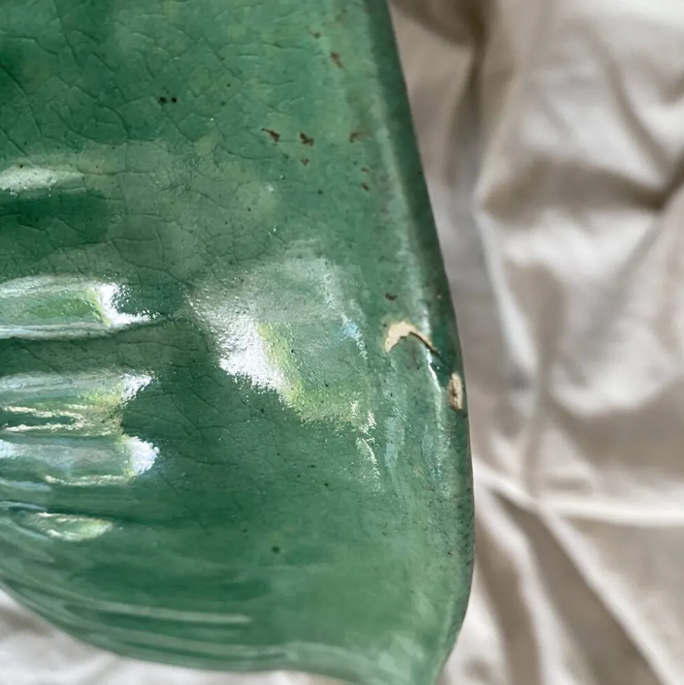 Saladier, coupe à fruits en céramique verte