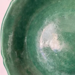 Saladier, coupe à fruits en céramique verte