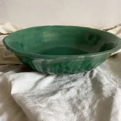 Saladier, coupe à fruits en céramique verte