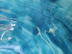 Saladier en céramique fait main bleu oriental