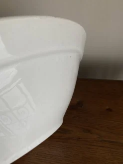 Saladier en terre de fer centre de table Choisy 1900 blanc