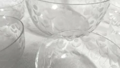 Saladier et 5 coupes cristal ciselé Années 50