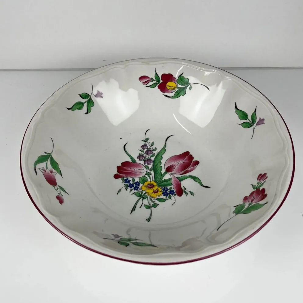 Saladier MM, modèle réverbère par KG Lunéville, motif tulipe