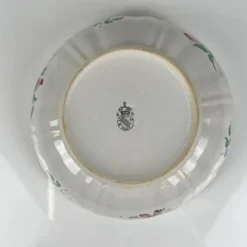 Saladier PM, modèle Réverbère par KG Lunéville, motif rose