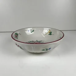 Saladier PM, modèle Réverbère par KG Lunéville, motif rose