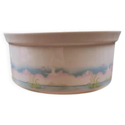 Saladier porcelaine de Sologne décor Camargue oiseaux vintage 23 cm