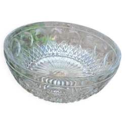 Saladier vintage en verre taillé