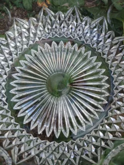 Saladier vintage en verre taillé