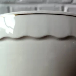 Saladier vintage, porcelaine Vitriam France, Phoenix sur une branche fleuri