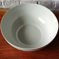 Saladier vintage, porcelaine Vitriam France, Phoenix sur une branche fleuri