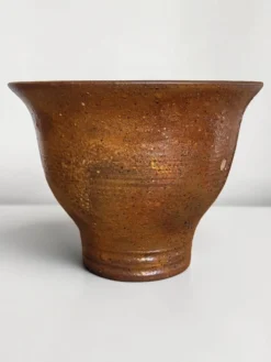 Saladier XXL en grès pyrité signé Jacky Coville