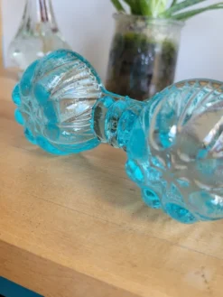 Saleron en verre bleu