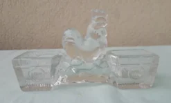 Saleron salière et poivrier en verre coq