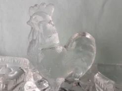 Saleron salière et poivrier en verre coq