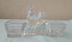 Saleron salière et poivrier en verre coq