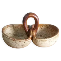 Saleron saucière en grès de Puisaye signée Jean-Pierre Prud’homme