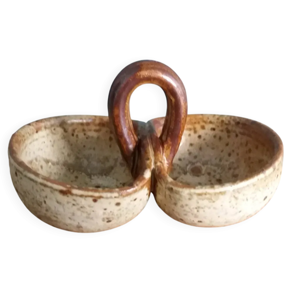 Saleron saucière en grès de Puisaye signée Jean-Pierre Prud’homme