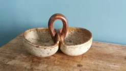 Saleron saucière en grès de Puisaye signée Jean-Pierre Prud’homme