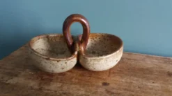 Saleron saucière en grès de Puisaye signée Jean-Pierre Prud’homme