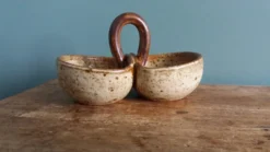 Saleron saucière en grès de Puisaye signée Jean-Pierre Prud’homme