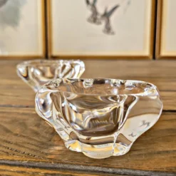 Salerons / salières Daum en cristal signé Daum France (lot de 2)