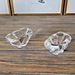 Salerons / salières Daum en cristal signé Daum France (lot de 2)