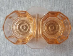 saleron verre rose - salière poivrière - ancien