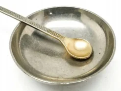 Salière Art Déco, en laiton nickelé, Krupp-Berndorf, Allemagne, années 1930