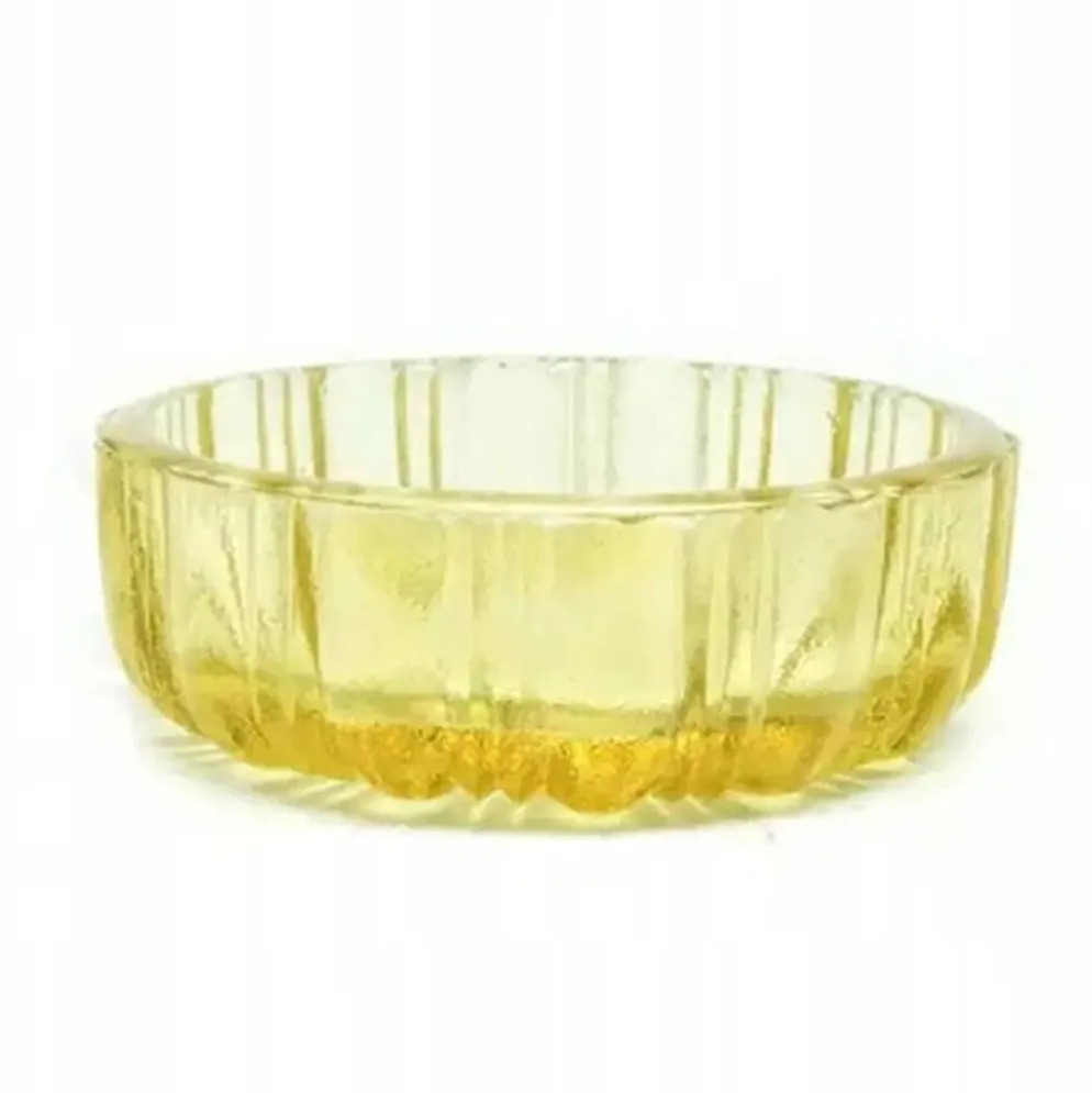 Salière Art Déco, verre ambre, Ząbkowice, Pologne, années 1930