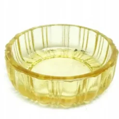 Salière Art Déco, verre ambre, Ząbkowice, Pologne, années 1930