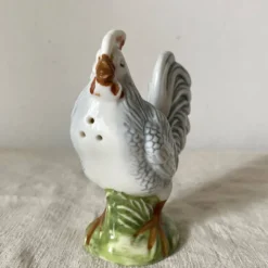 Salière coq en opaline