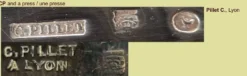 Salière double en cristal taillé signée Baccarat avec monture en métal