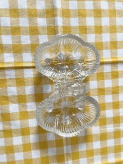 Salière double verre moulé transparent