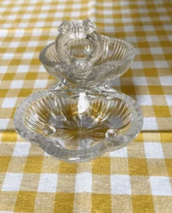 Salière double verre moulé transparent