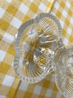Salière double verre moulé transparent