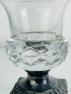 Salière en cristal et métal argenté