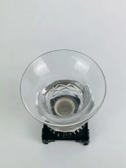 Salière en cristal et métal argenté