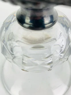 Salière en cristal et métal argenté