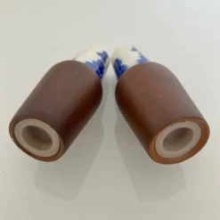 Salière et poivrier décor bleu