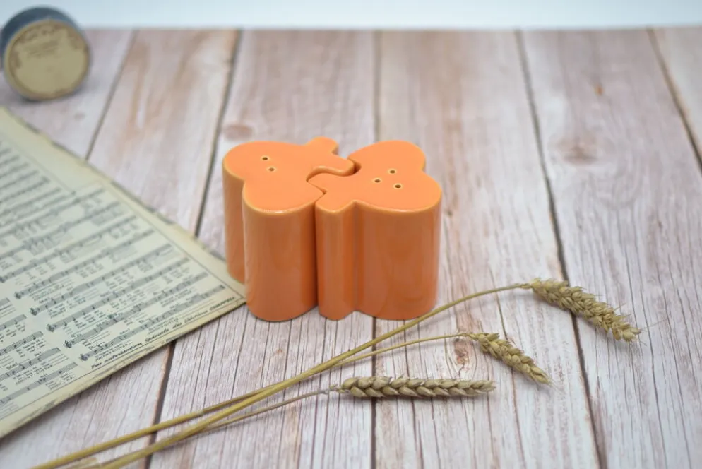Salière et poivrière Amadeus emboitables de couleur orange