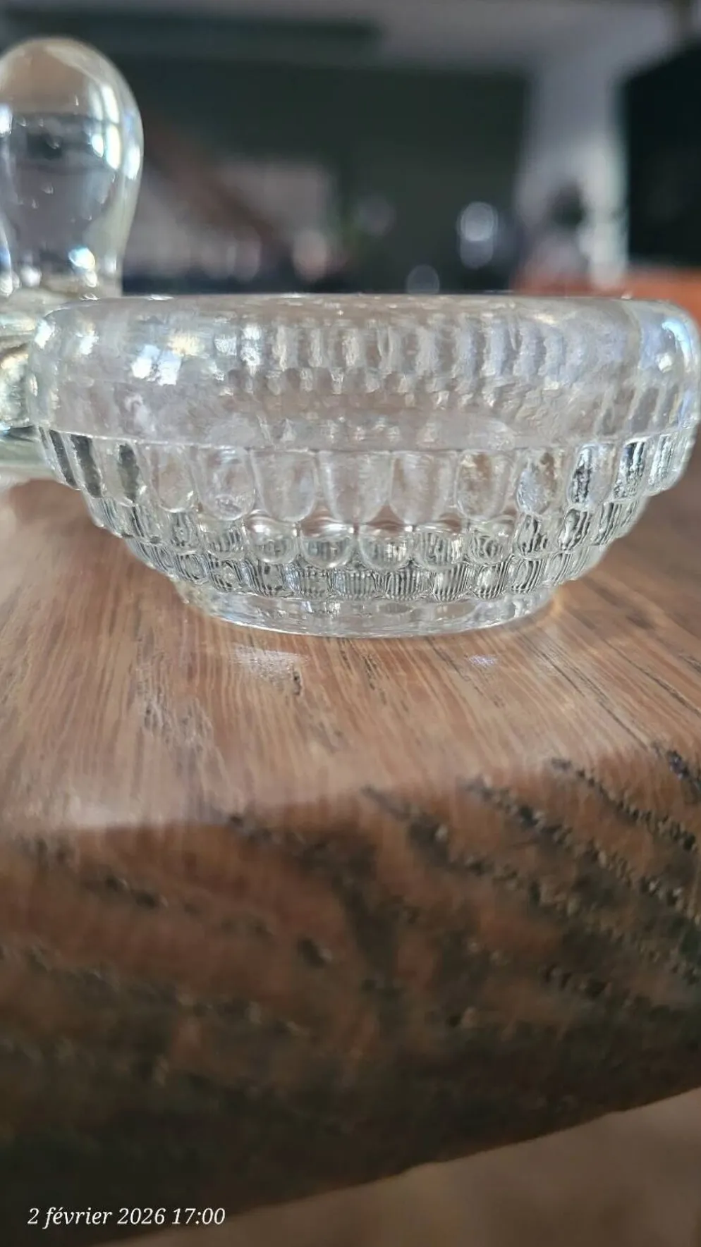 Salière et poivrière en verre épais
