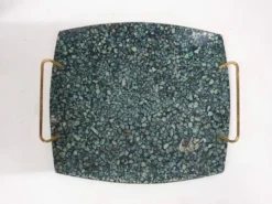 Salière et poivrière vintage en coquille de Paua, par Koha, Nouvelle-Zélande, années 1950.