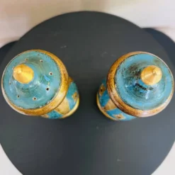 Salière et poivrière vintage italienne – Bois peint à la main