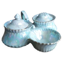 Salière poivrier moutardier, porcelaine