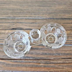 Salière poivrier (saleron double) en verre vintage