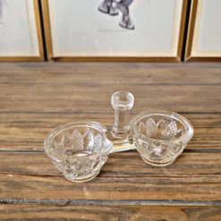 Salière poivrier (saleron double) en verre vintage