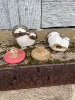 Salière poivrière ancienne porcelaine Champignons