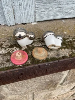 Salière poivrière ancienne porcelaine Champignons