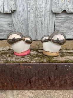 Salière poivrière ancienne porcelaine Champignons