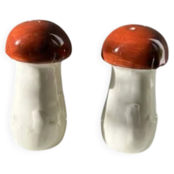 Salière poivrière céramique champignons